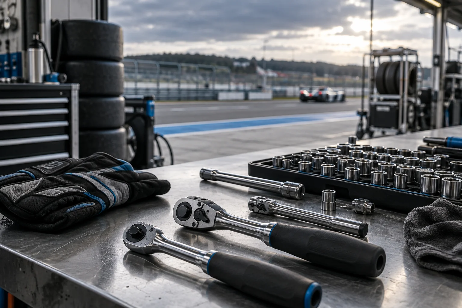 Illustrative motorsport tools; not a photograph of Tyler’s past