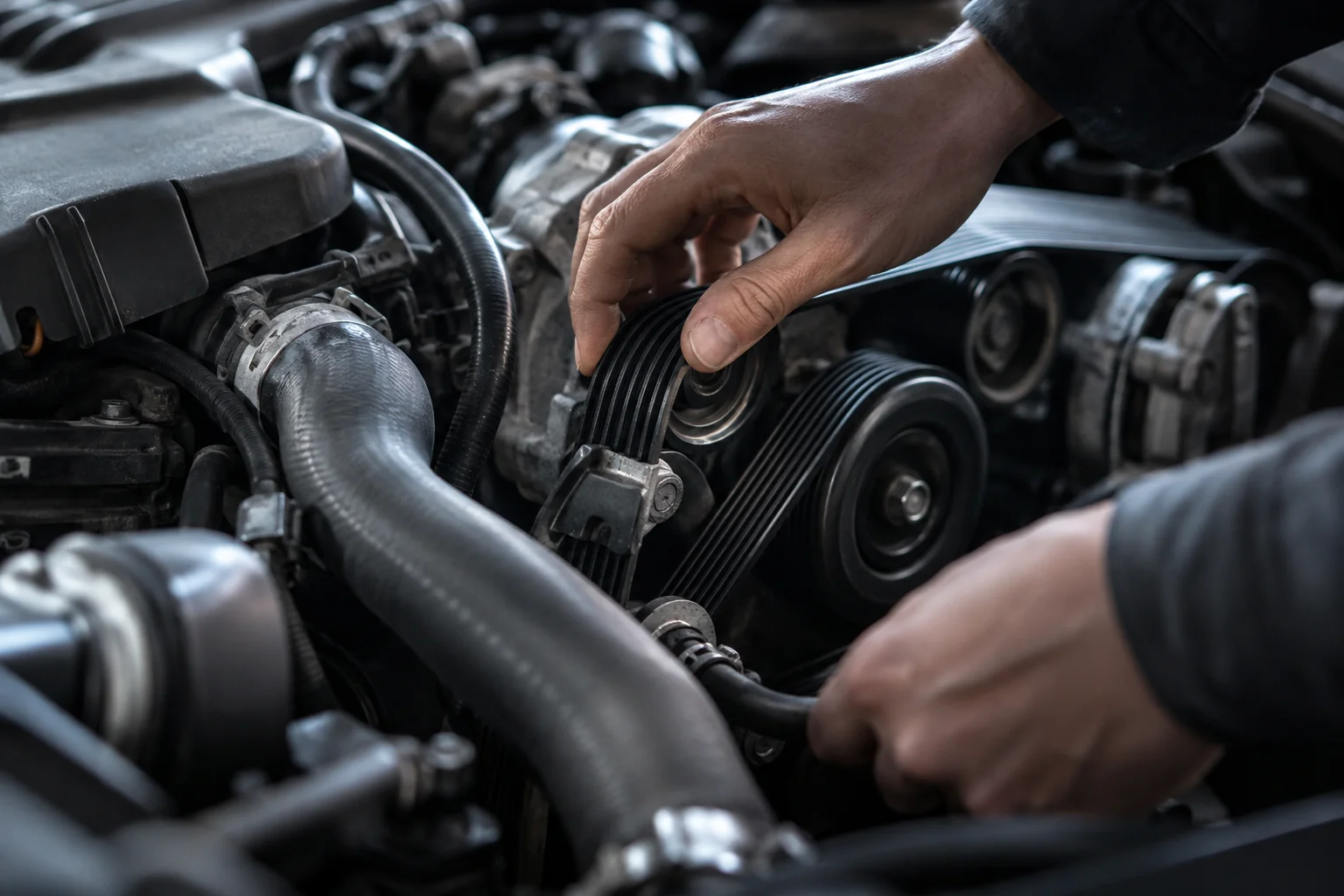 Serpentine belt and hose inspection