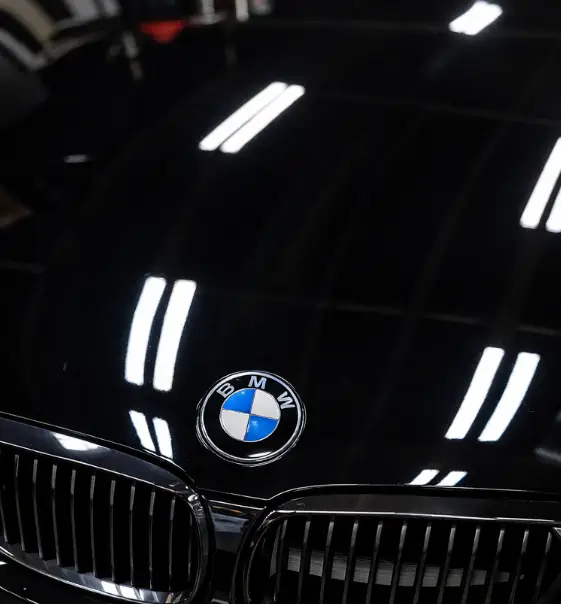 Hood after paint correction, showing clarity and gloss