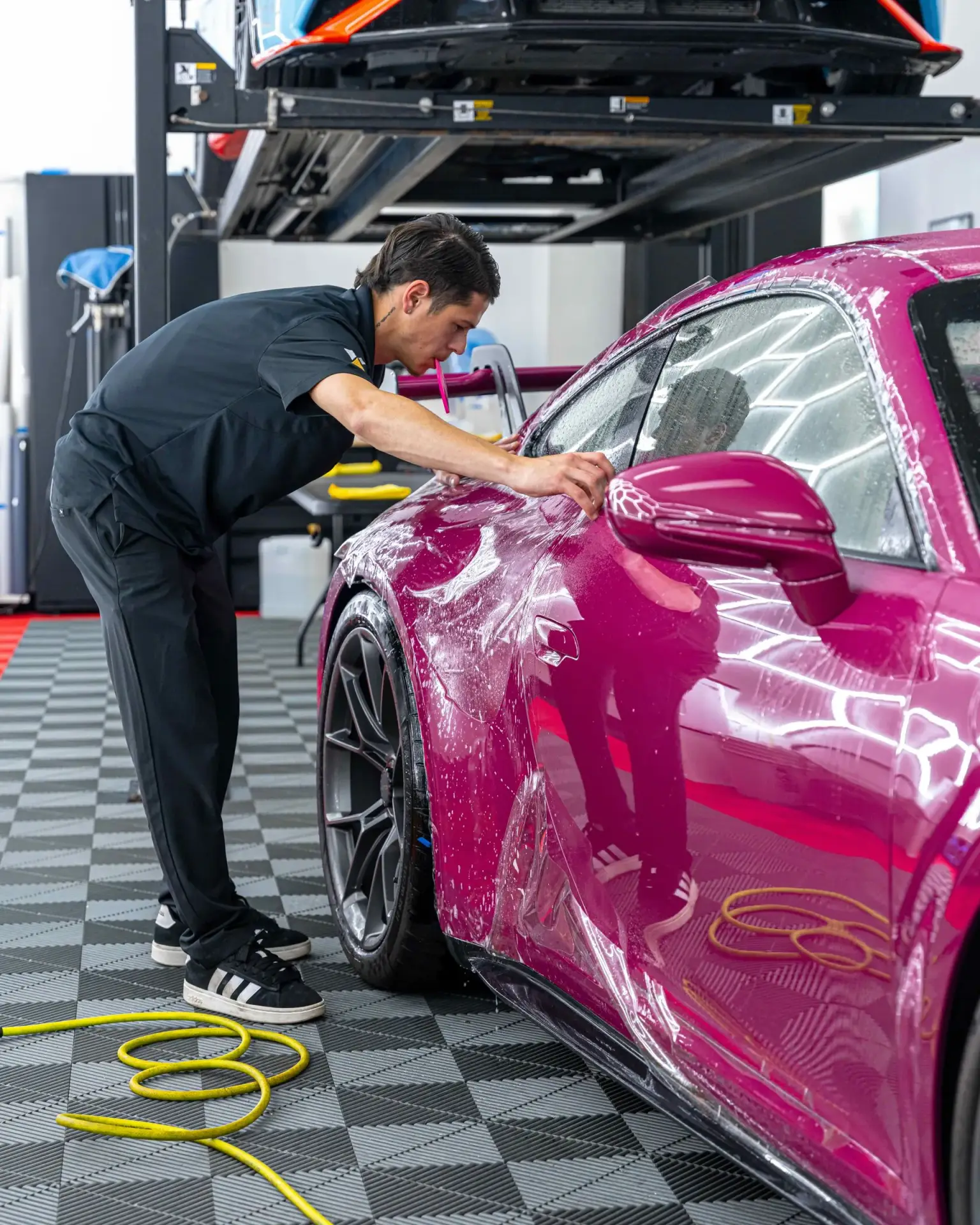 Paint Protection Film edge-wrap detail on vehicle panel