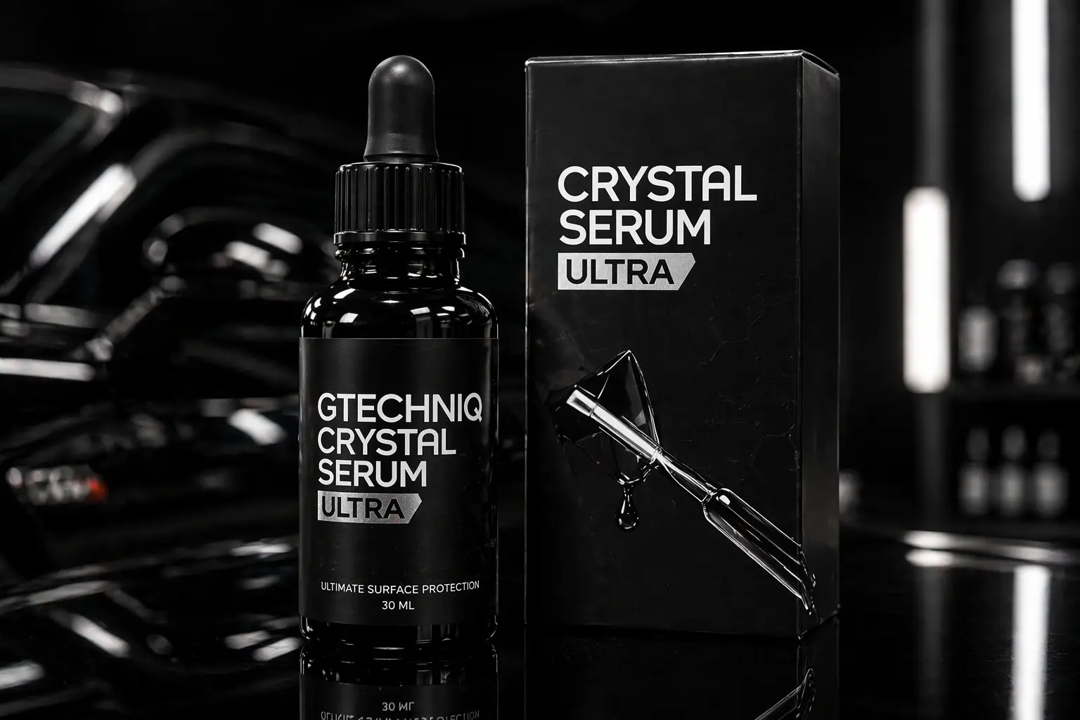Gtechniq Crystal Serum Ultra bottle and applicator used by ST6 Detailers in Colorado Springs