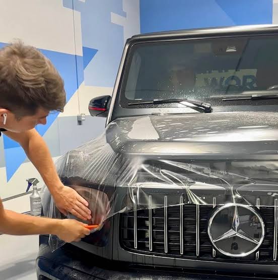 3M PPF installation on Mercedes SUV