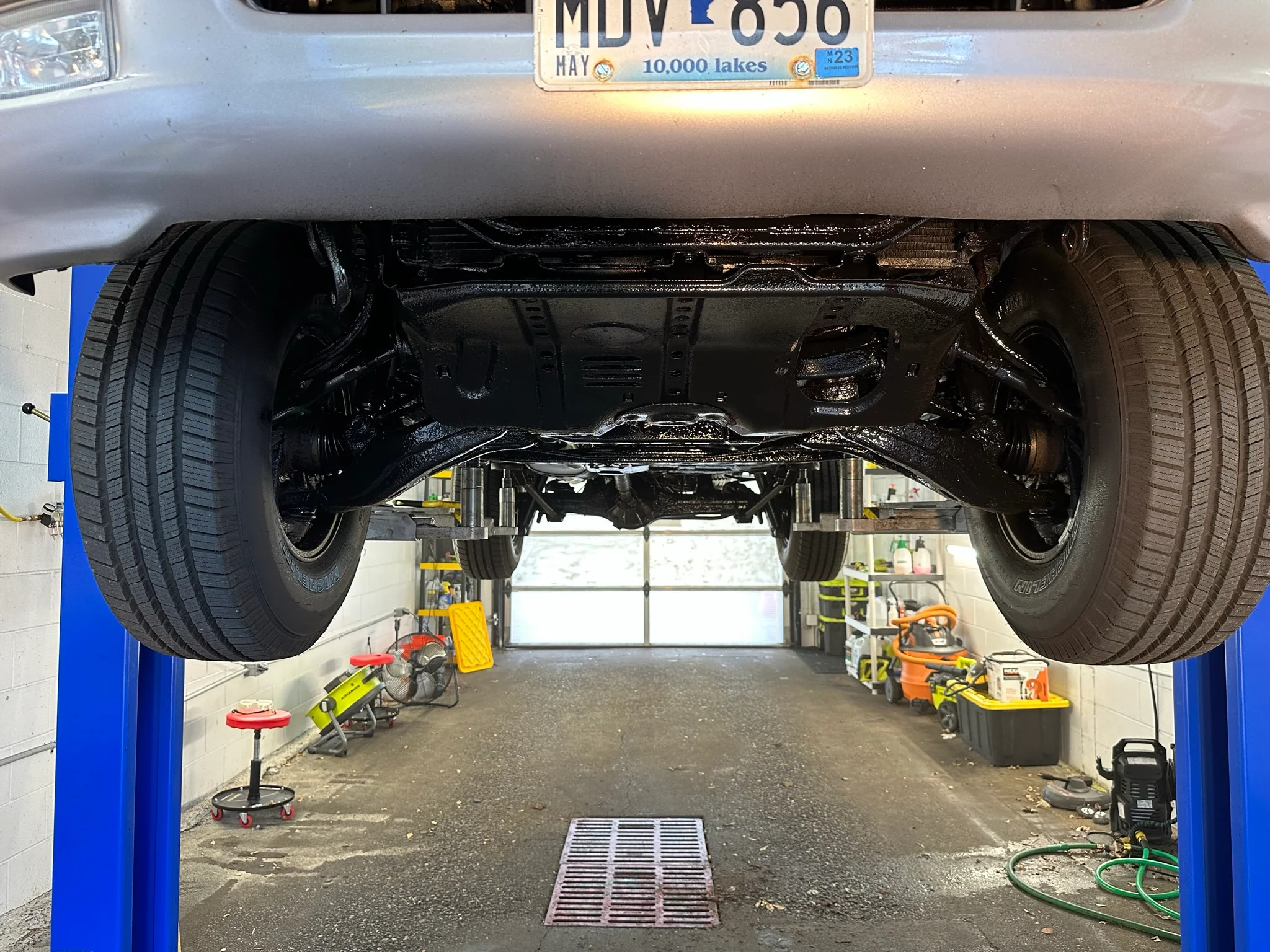 Protective finish on front underbody components